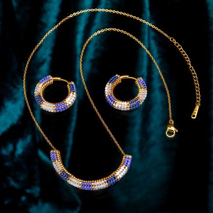 Miyuki Herringbone Küpe Kolye Takımı (Miyuki 510)