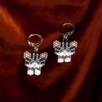 Gri Kedi küpe (Miyuki 519)