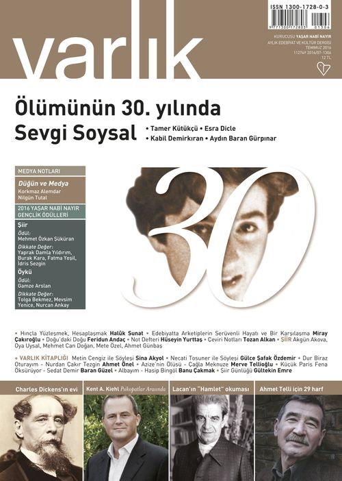 Varlık Aylık Edebiyat ve Kültür Dergisi Temmuz 2016