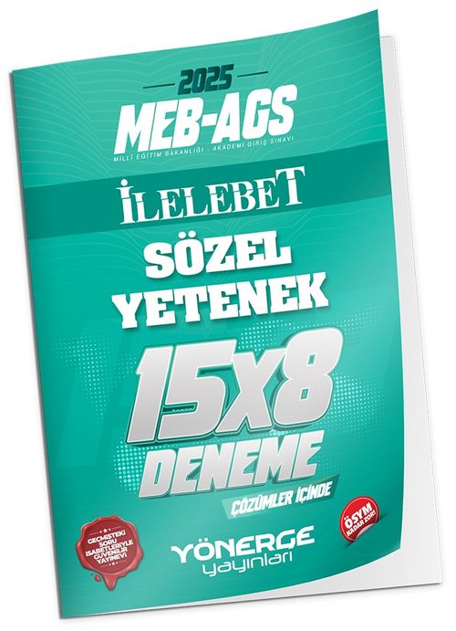 2025 MEB-AGS Sözel Yetenek İlelebet 15x8 Deneme Çözümlü (Kolektif