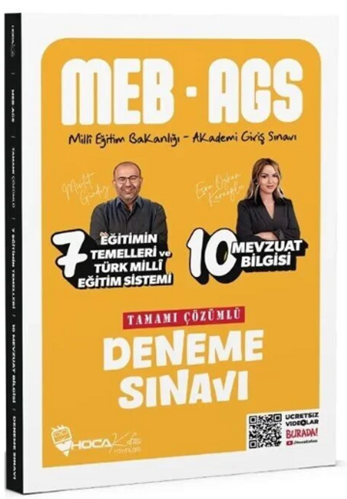 MEB-AGS Eğitimin Temelleri ve Türk Milli Eğitim Sistemi ve Mevzuat Bilgisi 17 Deneme Çözümlü 