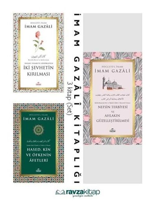 İmam Gazali Nefisle Mücadele Seti - İki Şehvetin Kırılması, Hased Kin, Nefsin Terbiyesi (3 Kitap Set)