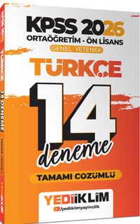 2026 KPSS Ortaöğretim Ön Lisans Genel Yetenek Türkçe Tamamı Çözümlü 14 Deneme