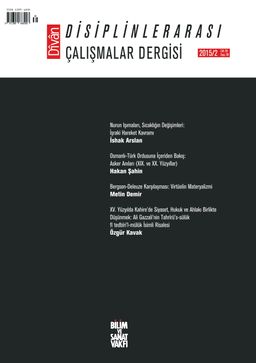 Divan Disiplinlerarası Çalışmalar Dergisi Sayı:39 Cilt 20 Yıl: 2015/2