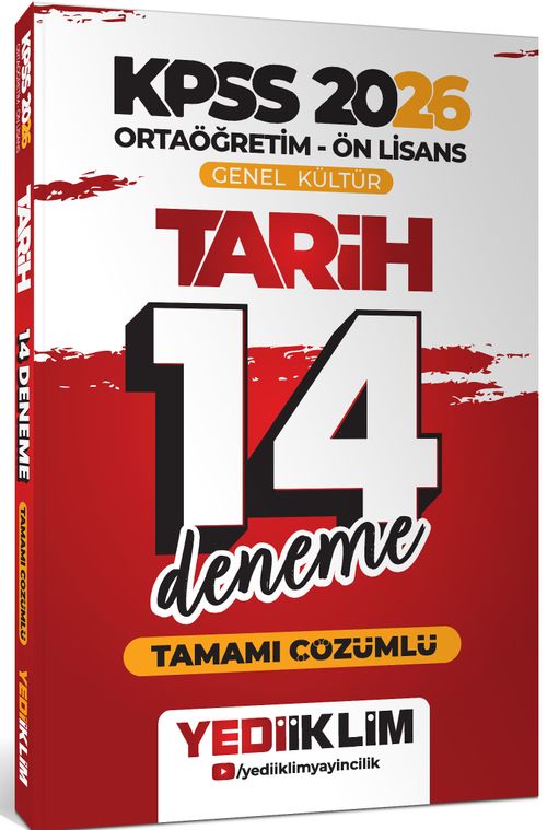 2026 KPSS Ortaöğretim Ön Lisans Genel Kültür Tarih Tamamı Çözümlü 14 Deneme