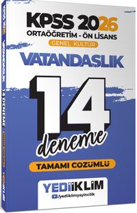 2026 KPSS Ortaöğretim Ön Lisans Genel Kültür Vatandaşlık Tamamı Çözümlü 14 Deneme
