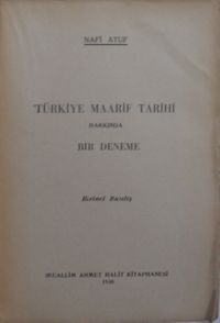 Türkiye Maarif Tarihi Hakkında Bir Deneme / 13-F-33