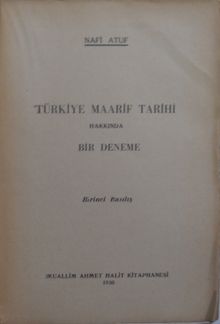 Türkiye Maarif Tarihi Hakkında Bir Deneme / 13-F-33