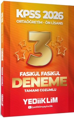 2026 KPSS Ortaöğretim-Önlisans Genel Yetenek Genel Kültür Tamamı Çözümlü 3 Yıldız Fasikül Deneme