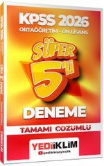 2026 KPSS Ortaöğretim-Önlisans Genel Yetenek Genel Kültür Tamamı Çözümlü Süper 5 Deneme