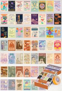 Motivasyon Risografları Temalı 54 Adet Duvar Poster Seti Oda Dekoru (Paspartulu)