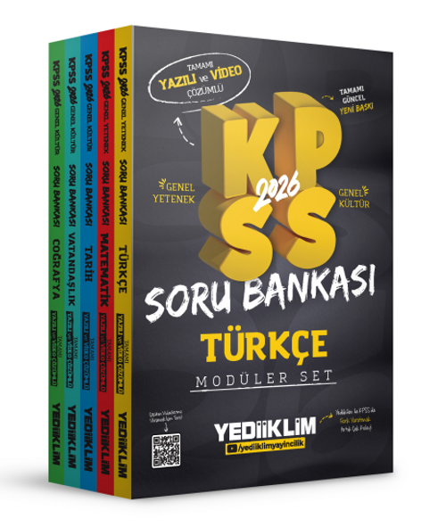 2026 KPSS Genel Yetenek Genel Kültür Tamamı Hem Yazılı Hem Video Çözümlü Modüler Set Soru Bankası (5 Kitap)