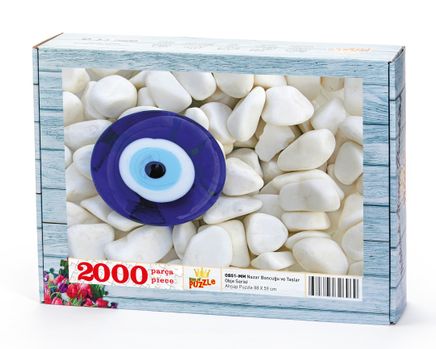 Nazar Boncuğu ve Taşlar Ahşap Puzzle 2000 Parça (OB51-MM)