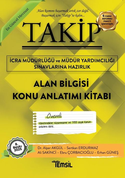 Takip İcra Müdürlüğü ve Müdür Yardımcılığı Sınavlarına Hazırlık  Alan Bilgisi Konu Anlatım Kitabı