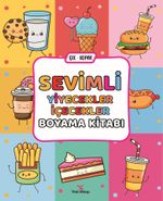 Sevimli Yiyecekler İçecekler Boyama Kitabı