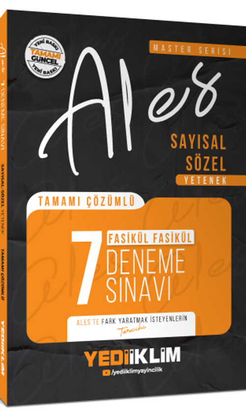 2026 Master Serisi ALES Sayısal Sözel Yetenek Tamamı Çözümlü Fasikül 7 Deneme