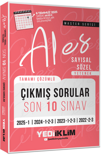 ALES Master Serisi Sayısal Sözel Yetenek Tamamı Çözümlü Son 10 Sınav Çıkmış Sorular (6 Temmuz 2025 Ales-2 Ekli)