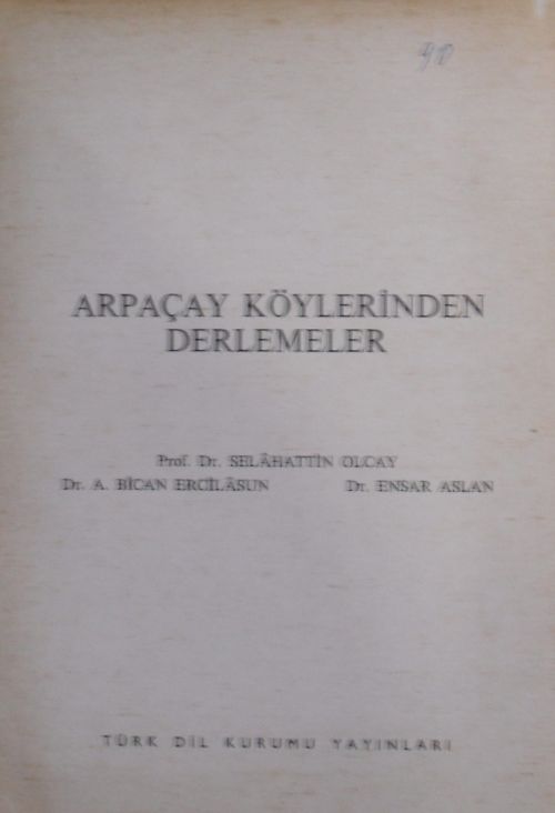 Arpaçay Köylerinden Derlemeler (Kod:11-B-15)