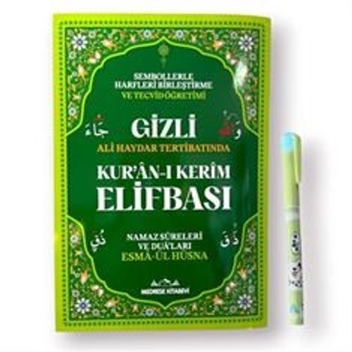 Gizli Kuran Elifbası Tecvidli (Işıklı Kalem Hediye) Ali Haydar Tertibatında