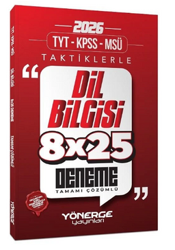 2026 TYT KPSS MSÜ Taktiklerle Dil Bilgisi 8x25 Deneme Çözümlü 