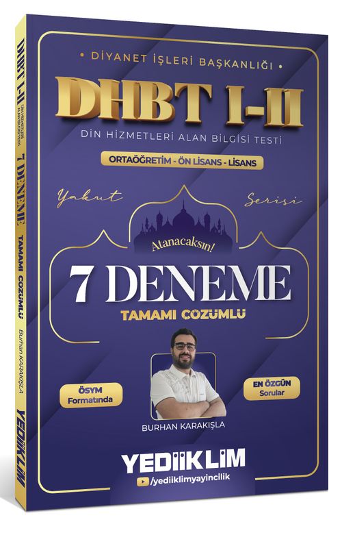 Diyanet İşleri Başkanlığı DHBT I-II Ortaöğretim - Önlisans - Lisans Tamamı Çözümlü 7 Deneme