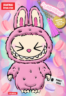 Labubu Pinky Rose Çılgın Koleksiyon Çıkartmalı Boyama Kitabı