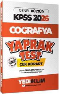 2026 KPSS Genel Kültür Coğrafya Çek Kopart Yaprak Test