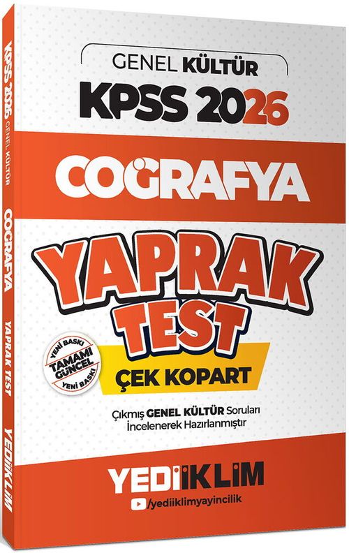 2026 KPSS Genel Kültür Coğrafya Çek Kopart Yaprak Test