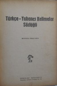 Yabancı Kelimeler Sözlüğü / 39-B-3
