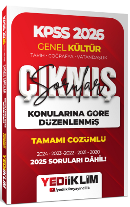 2026 KPSS Genel Kültür Konularına Göre Düzenlenmiş Tamamı Çözümlü Çıkmış Sorular