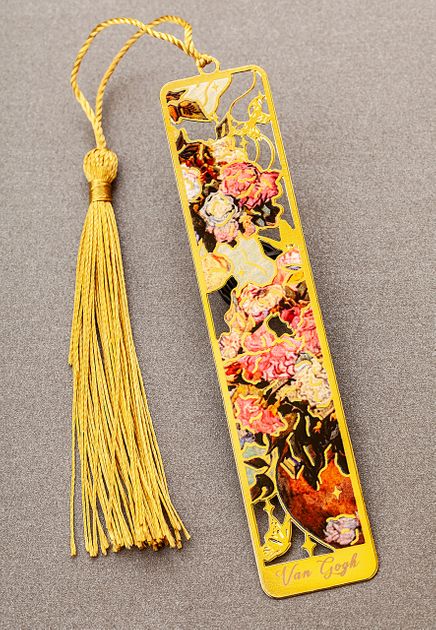 Metal Kitap Ayracı - Van Gogh - Pembe Gül (MA14)