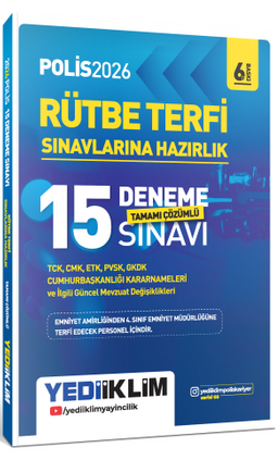 2026 Polis Rütbe Terfi Sınavlarına Hazırlık Tamamı Çözümlü 15 Deneme Sınavı