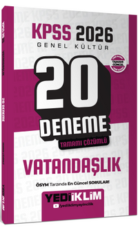 2026 KPSS Genel Kültür Vatandaşlık Tamamı Çözümlü 20 Deneme