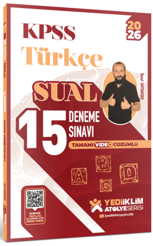 2026 KPSS Atölye Serisi Türkçe Sual Tamamı Video Çözümlü 15 Deneme Sınavı