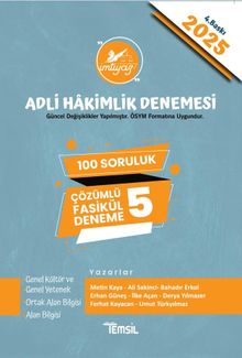 İmtiyaz Adli Hakimlik Sınavı  Çözümlü 5 Deneme 2025