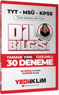 2026 KPSS MSÜ TYT Dil Bilgisi Tamamı Video Çözümlü Tüm Sınavlar için 30 Deneme
