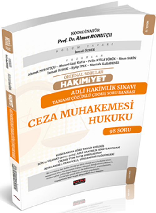 Orijinal Sorular Hakimiyet Adli Hakimlik Sınavı Ceza Muhakemesi Hukuku Çıkmış Soru Bankası
