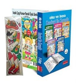 Oku, Boya ve Oynat : Hacivat ile Karagöz Seti (5 Kitap + Kukla Hediye) 5-9 Yaş