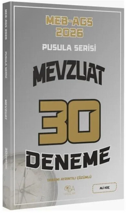 2026 MEB-AGS Mevzuat 30 Deneme Çözümlü Pusula Serisi 