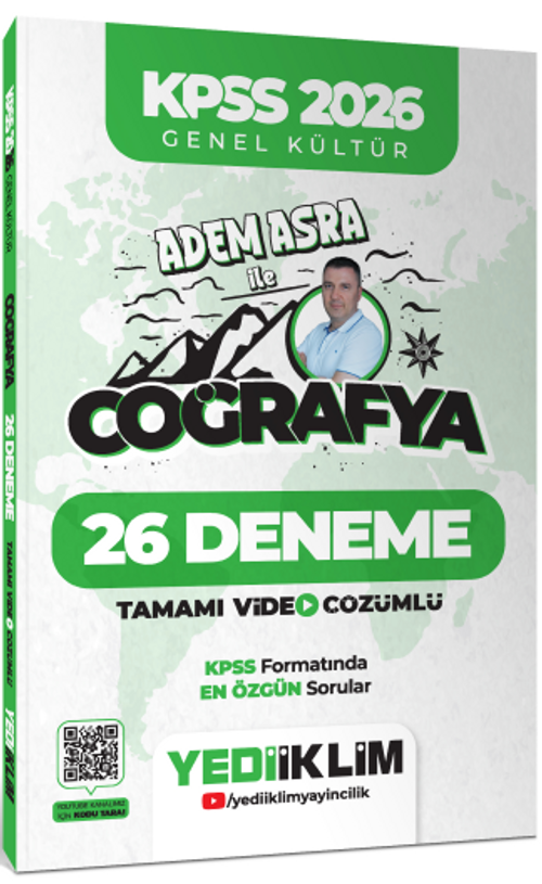 2026 KPSS  Genel Kültür Adem Asra ile Coğrafya Tamamı Video Çözümlü 26 Deneme
