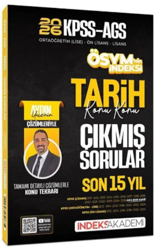 2026 KPSS MEB-AGS Tarih ÖSYM nin İndeksi Çıkmış Sorular Son 15 Yıl Konu Konu Çözümlü