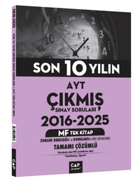 AYT MF Tek Kitap Son 10 Yılın Çıkmış Soruları 2016 2025
