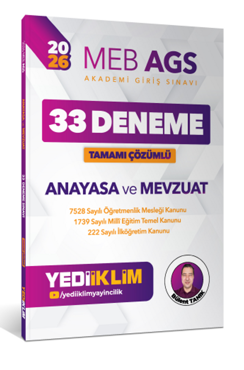 2026 MEB AGS Anayasa ve Mevzuat Tamamı Çözümlü 33 Deneme