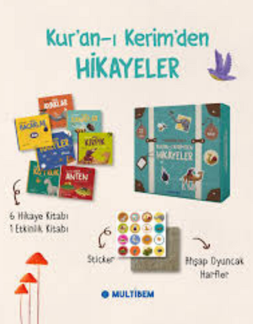 Kuran-ı Kerim`den Hikayeler Seti - 7 Kitap Ahşap Oyuncak