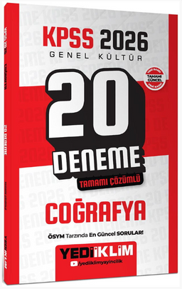 KPSS 2026 Genel Kültür Coğrafya Tamamı Çözümlü 20 Deneme
