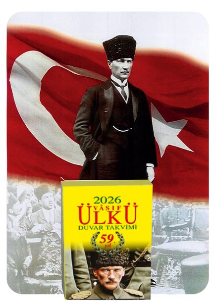 2026 Ülkü Duvar Takvimi ve Atatürk Görselli Arka Karton (2026 Vasıf Ülkü Takvimi)