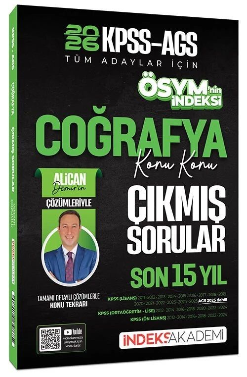 2026 KPSS MEB-AGS Coğrafya ÖSYM nin İndeksi Çıkmış Sorular Son 15 Yıl Konu Konu Çözümlü