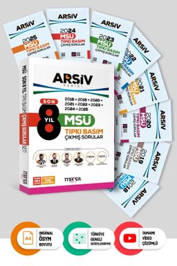 Son 8 Yıl MSÜ Arşiv Serisi Tıpkı Basım Fasikül Fasikül Çıkmış Sorular Tamamı Video Çözümlü