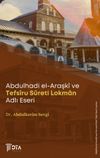 Abdulhadi el-Araşk&icirc; ve Tefs&icirc;ru S&ucirc;reti Lokman Adlı Eseri
