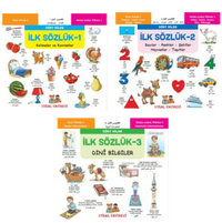 Minikler İçin Dört Dilde Resimli İlk Sözlük Seti (3 Kitap)